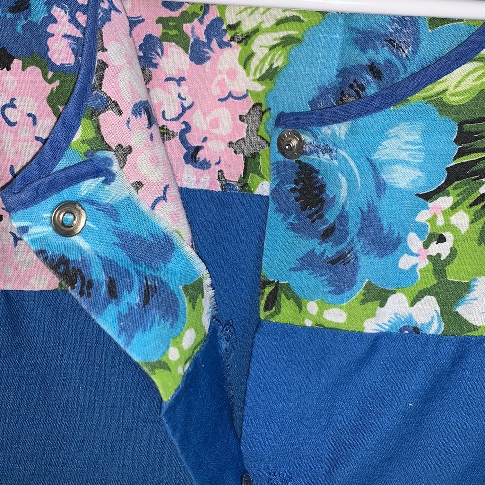 Vintage 70s Artist Smock Apron Floral Pre owned read below 👇 - Picture 4 of 6